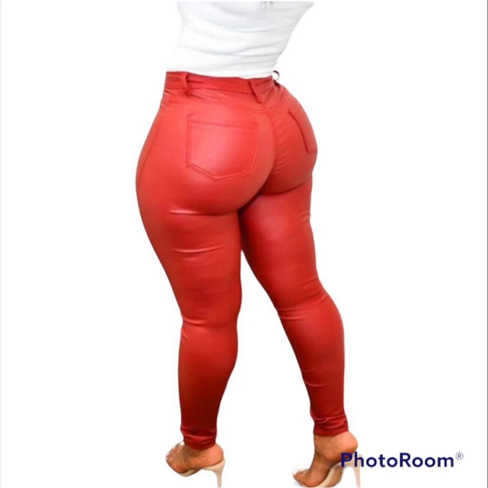 Faux leather pants